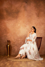 Joban Fashion Off White Pink Hand Block Printed Cotton Suit Set - Distacart