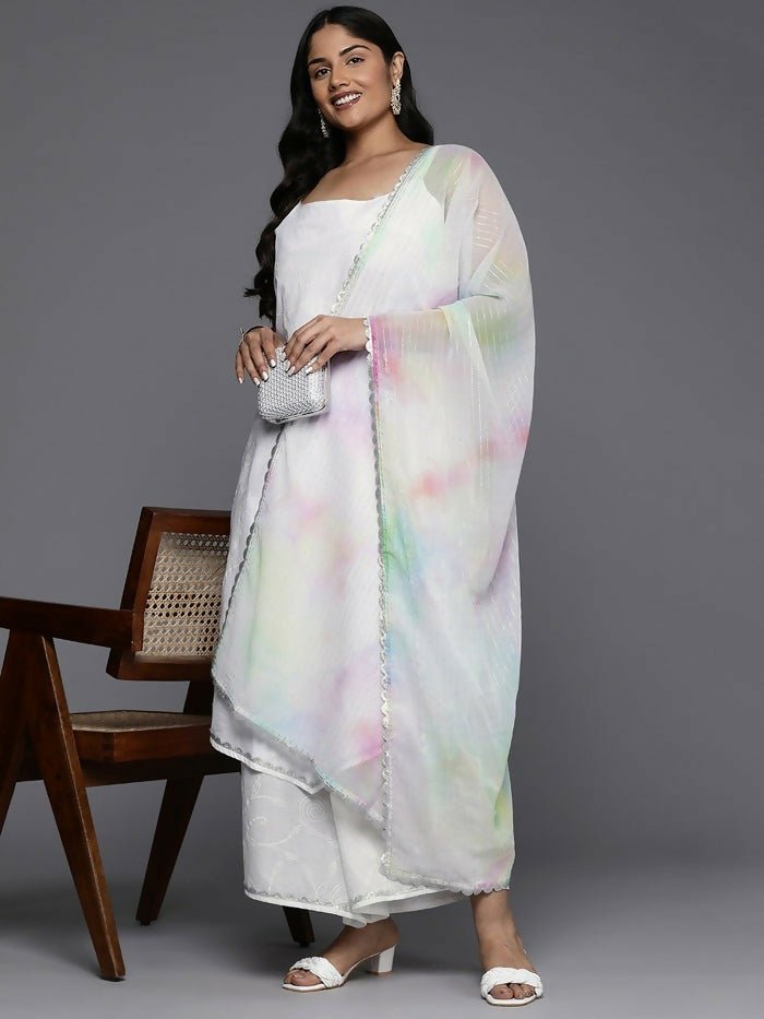 Ahalyaa Women's Traditional wear Kurta Set - White