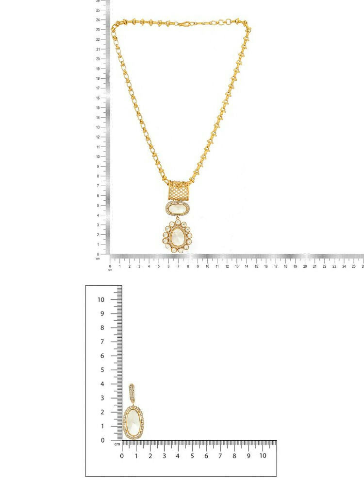 Kundan Antique Finish Earrings and Necklace set - Ruby Raang