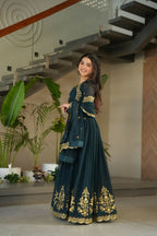 Joban Fashion Rama Georgette Sequence Embroidery Work Kurta Set - Distacart