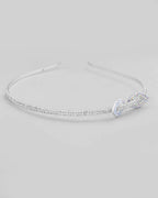 VOJ Silver Plated Bow Shaped AD studded Hairband