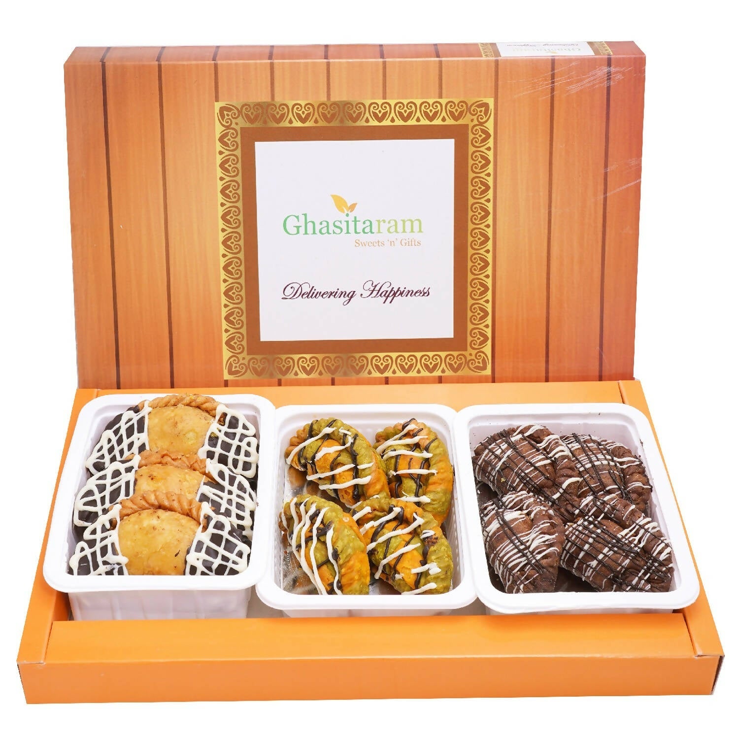 Ghasitaram Assorted Box of Chocolate Gujiyas (Chocolate, Choco dipped, Designer) - Distacart