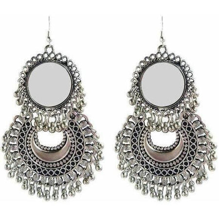 MS Fashion India Sun Design Mirror Moon Style Hanging Earrings For Parties
