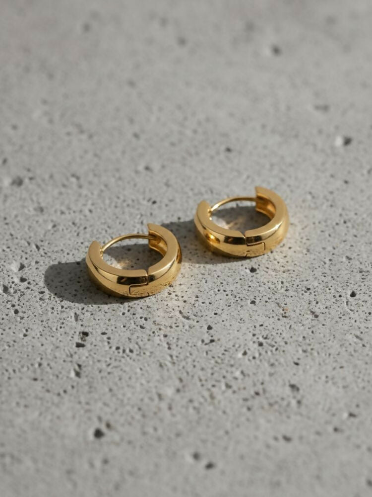 NVR Men's Gold Plated Hoop Earrings - Distacart