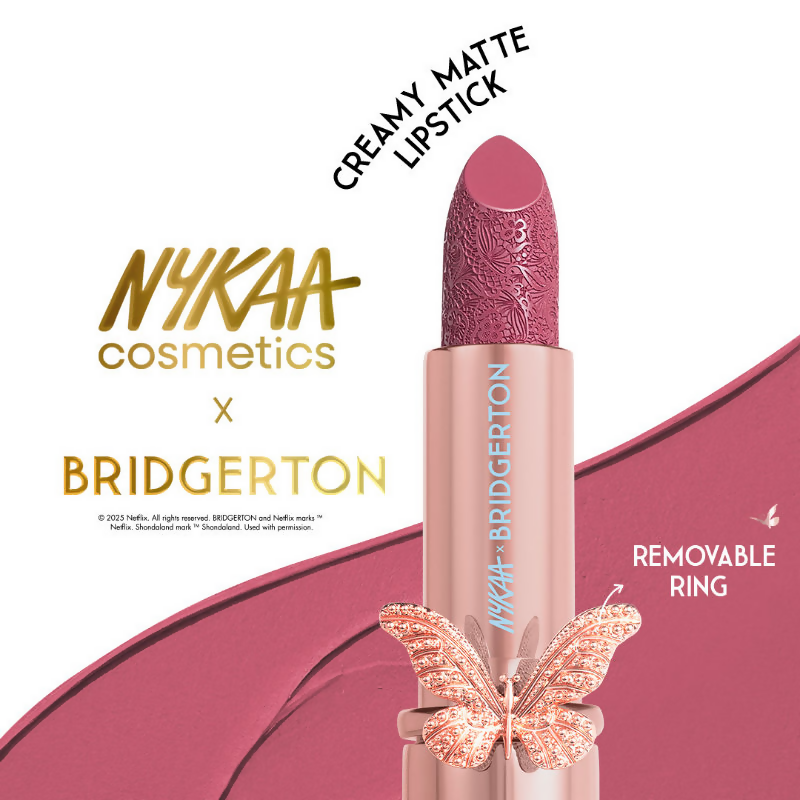 Nykaa Cosmetics X Bridgerton Creamy Matte Longwear Lipstick - Burning Desire