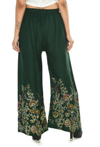 Mominos Fashion Moeza Reyon Cotton Bottle Green Floral Palazzo