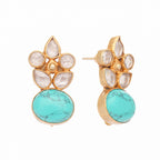 Nuyug 22K Gold Plated Turquoise Bloom Studs - Distacart