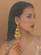 Golden Earrings (Gold) - Ruby Raang - Distacart