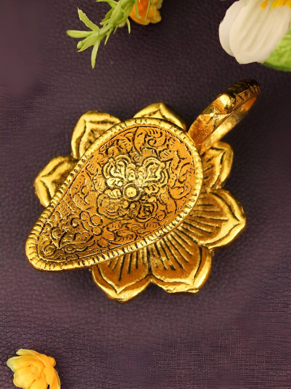 Spillbox Gold-Toned Brass Aishwarya Diya Pooja Essential