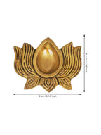eCraftIndia Gold Toned Lotus Shaped Traditional Brass Diya
