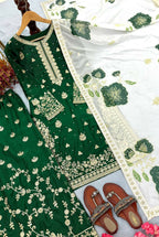 Teeya Creation Green Fendy Silk Beads Work Designer Wedding Wear Salwar Suit - Distacart