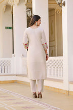 Festive Wear Ethnic White vetigun Stitched Suit With Dupatta - Nisha