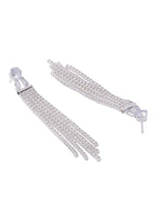 NVR Women Silver Toned Contemporary Drop Earrings - Distacart