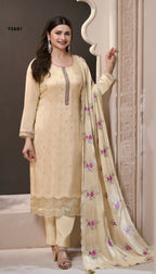 Anaita Cream Silk Embroidered Stitched Salwar Suit - Distacart