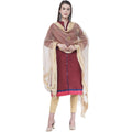 A R SILK Light golden Color Flower mirror Orgenza cotton Dupattas and Chunnis