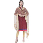 A R SILK Light golden Color Flower mirror Orgenza cotton Dupattas and Chunnis