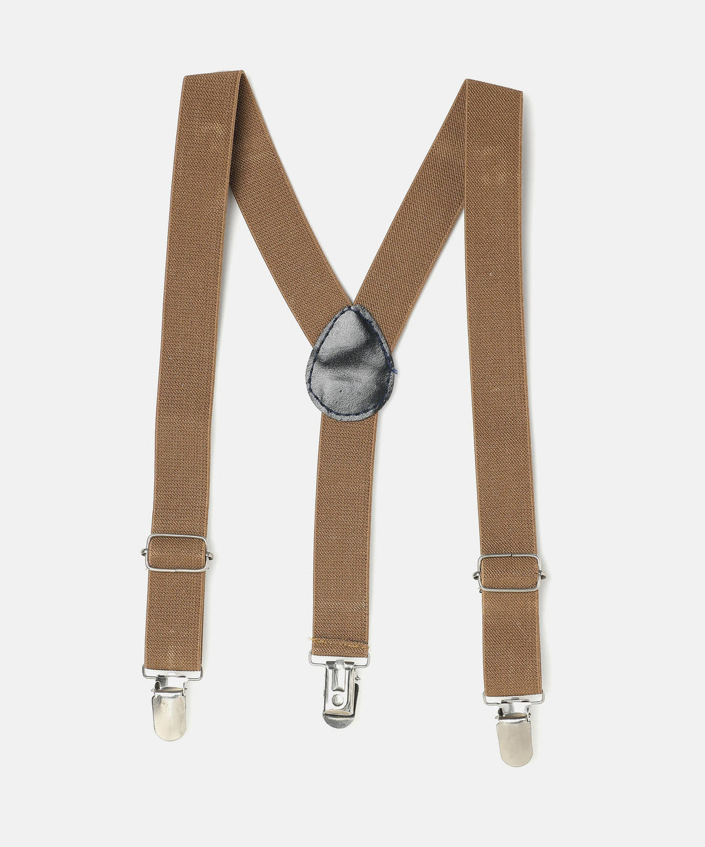 Manet Boys Solid Suspenders - Beige