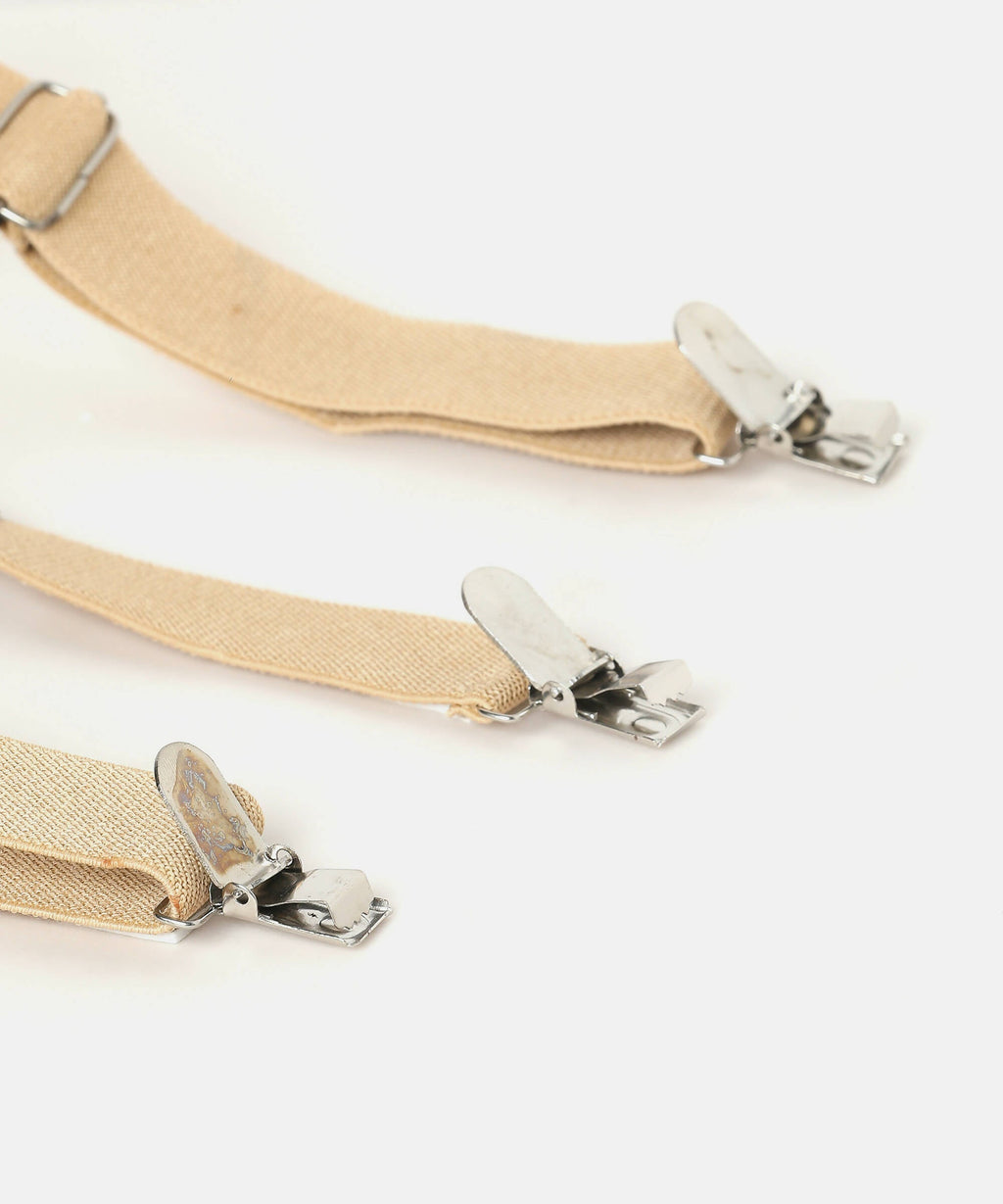 Manet Boys Solid Suspenders - Cream