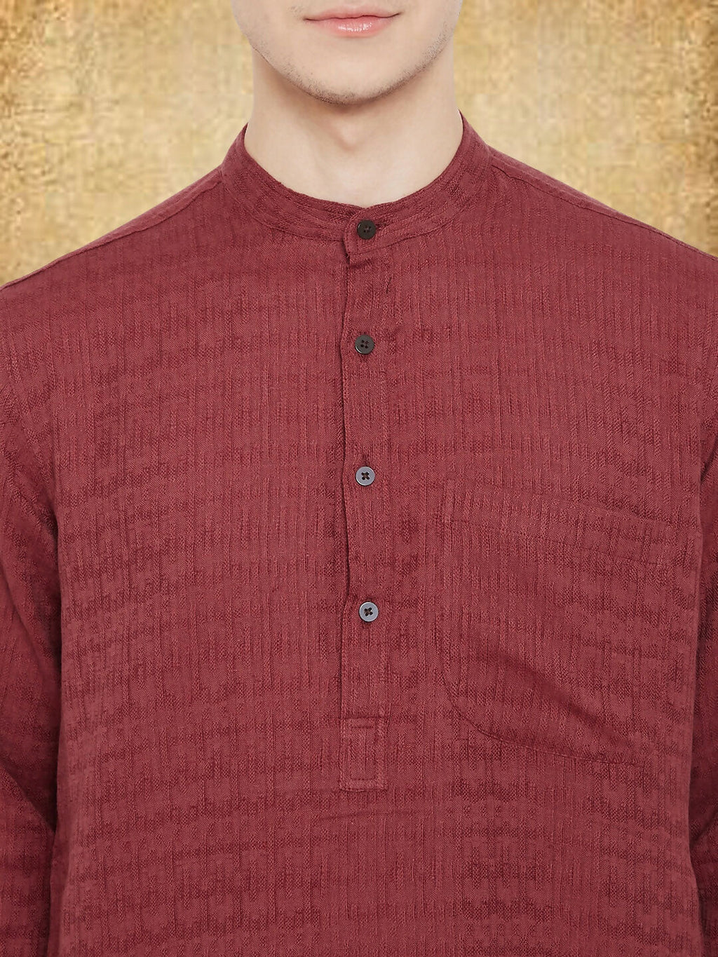 Even Apparels Men's Maroon Emboided Kurta