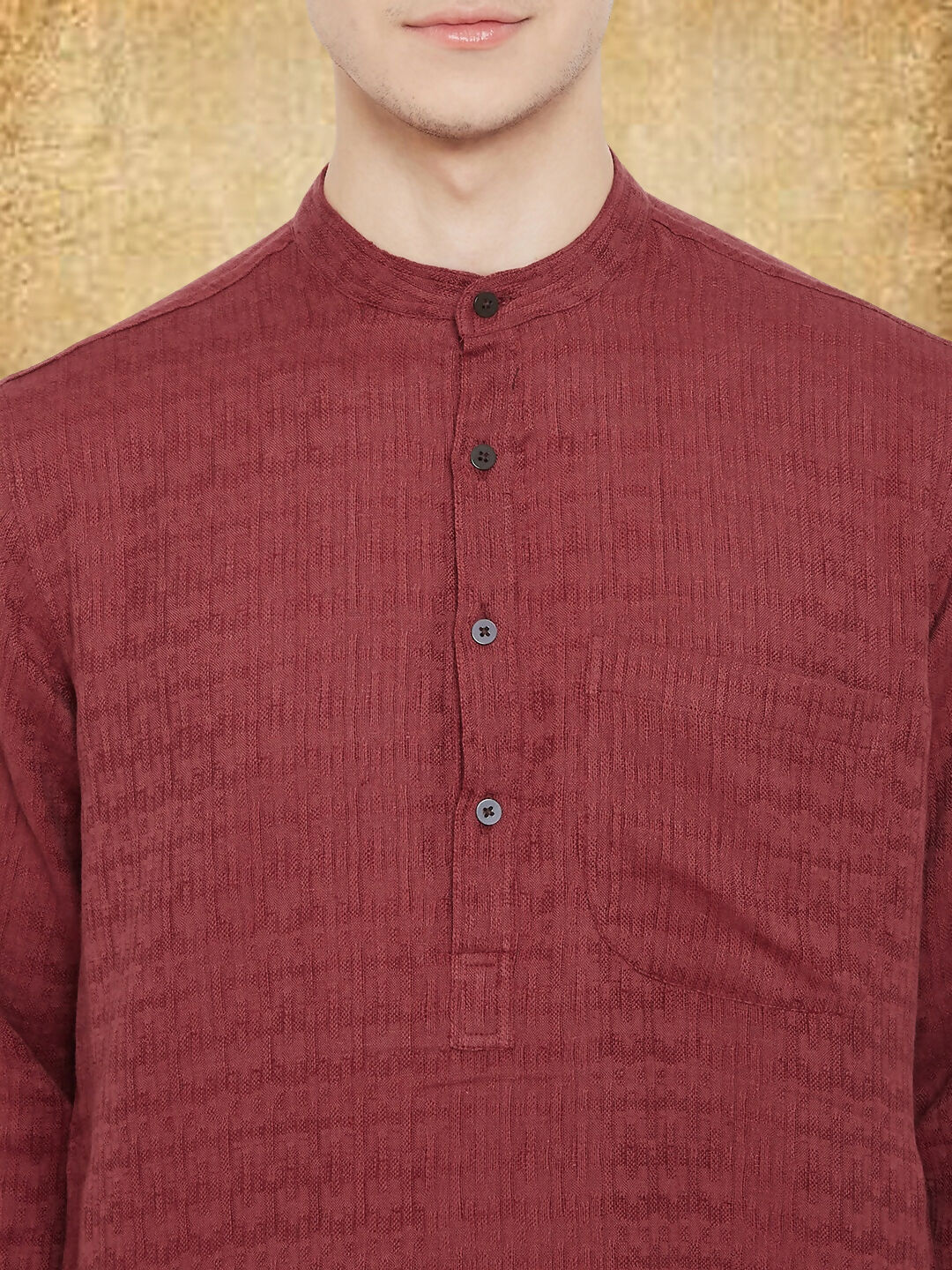 Even Apparels Men's Maroon Emboided Kurta