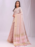 Shree Shyam Fashion Organza Peach Saree - Distacart