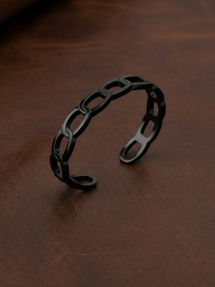 NVR Men's Rhodium Plated Cuff Bracelet - Distacart