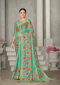 Sea Green Rangkat Tussar Silk Woven Design Saree with Unstitched Blouse - Mohmanthan Eshani