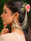 Ruby Raang Green Emerald Gold Plated Kaan Chain