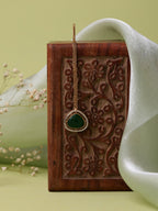 Ruby Raang Gold Polished Green Stone Kundan Maang Tikka - Distacart