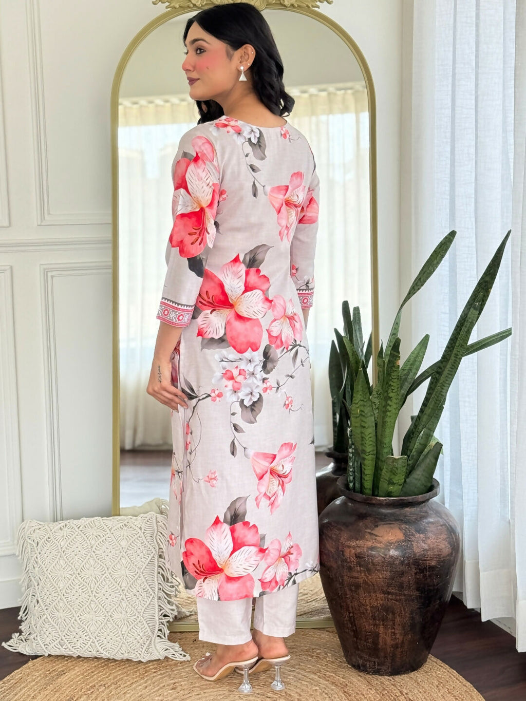 The52 Women's Beautiful Rayon Fabric Printed Work Straight Kurta Pant and Dupatta Set - Distacart
