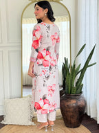 The52 Women's Beautiful Rayon Fabric Printed Work Straight Kurta Pant and Dupatta Set - Distacart