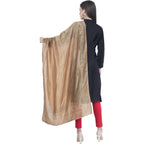 A R SILK Dark Golden Color Silk Siroski Dupattas and Chunnis