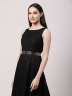 NVR Women Circular Silver Plated Adjustable Broad Belt
