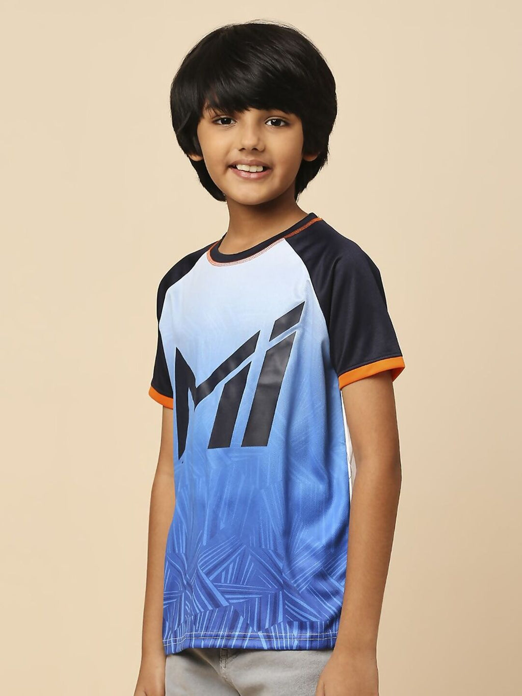 Fancode Kids Mumbai Indians IPL Graphic Printed Round Neck Cotton T-Shirts
