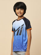 Fancode Kids Mumbai Indians IPL Graphic Printed Round Neck Cotton T-Shirts