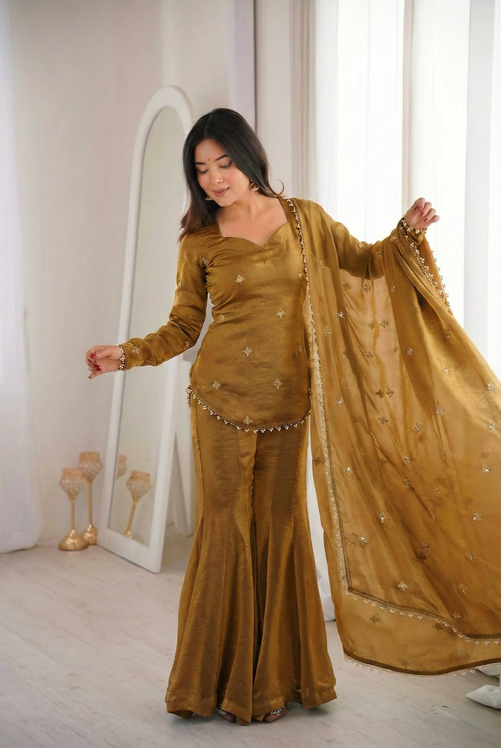 Teeya Creation Olive Fendy Silk Trending Party Wear Salwar Suit - Distacart