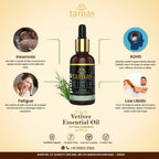Tamas Pure Ayurveda 100% Organic Vetiver Essential Oil - USDA Certified Organic