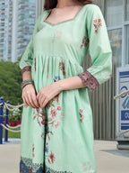 Joban Fashion Green Position Digital Print With Position Foil Kurta Set - Distacart