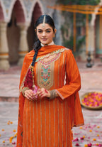 Anaita Coral Premium Embroidery Dhaga Sequin Work Ready Made Suit - Distacart