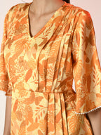 Myshka Women's Yellow Printed Dress - Distacart