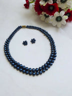 Inhanns Everyday Workwear Pearl Set (Double Layered Pearls) - Blue