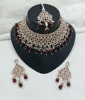 Joban Fashion Women Maroon Stone Work Necklace Set - Distacart