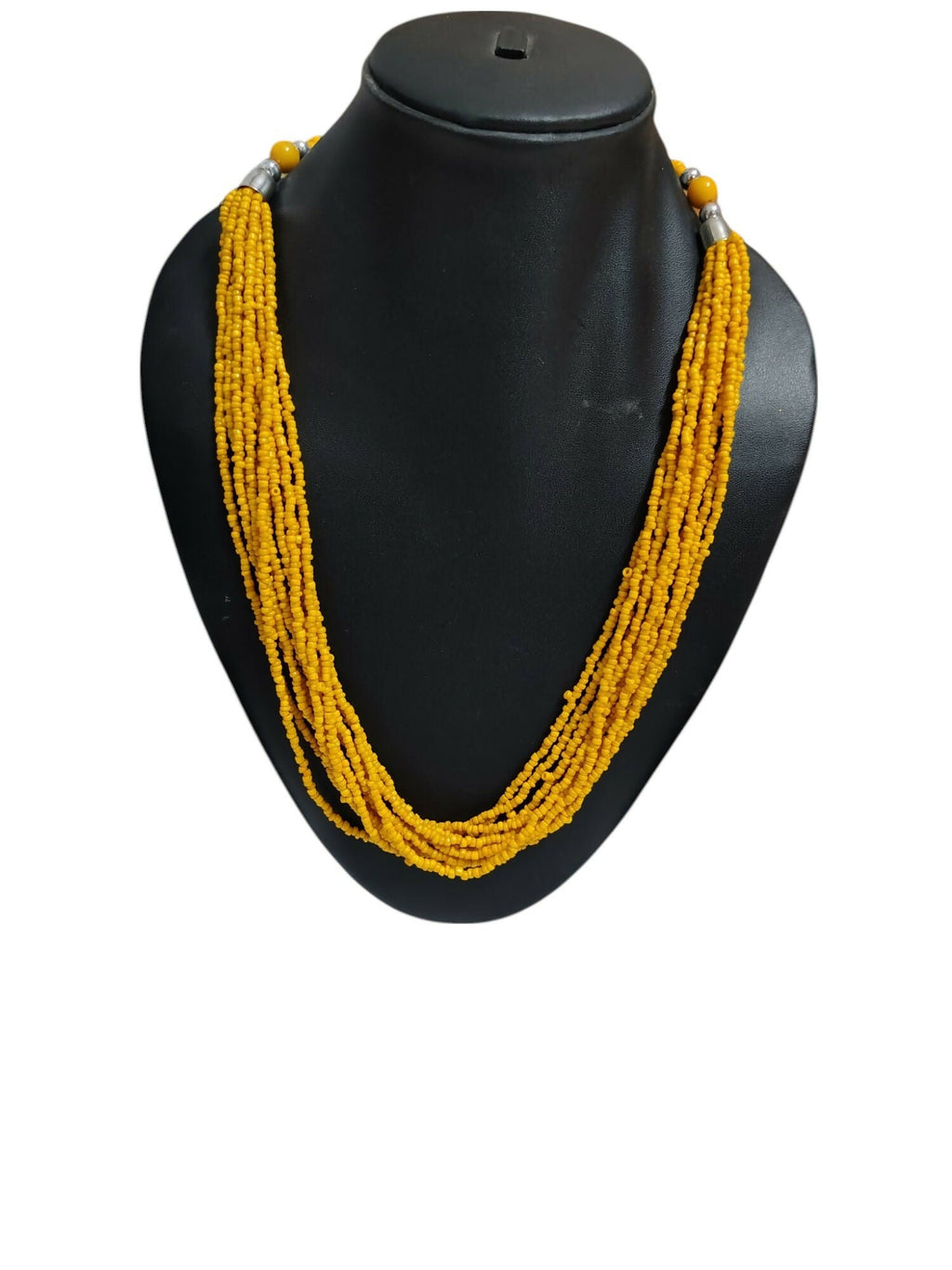 Inhanns Bloom Handmade Beaded Only Necklace - 12 Layers - Yellow Necklace