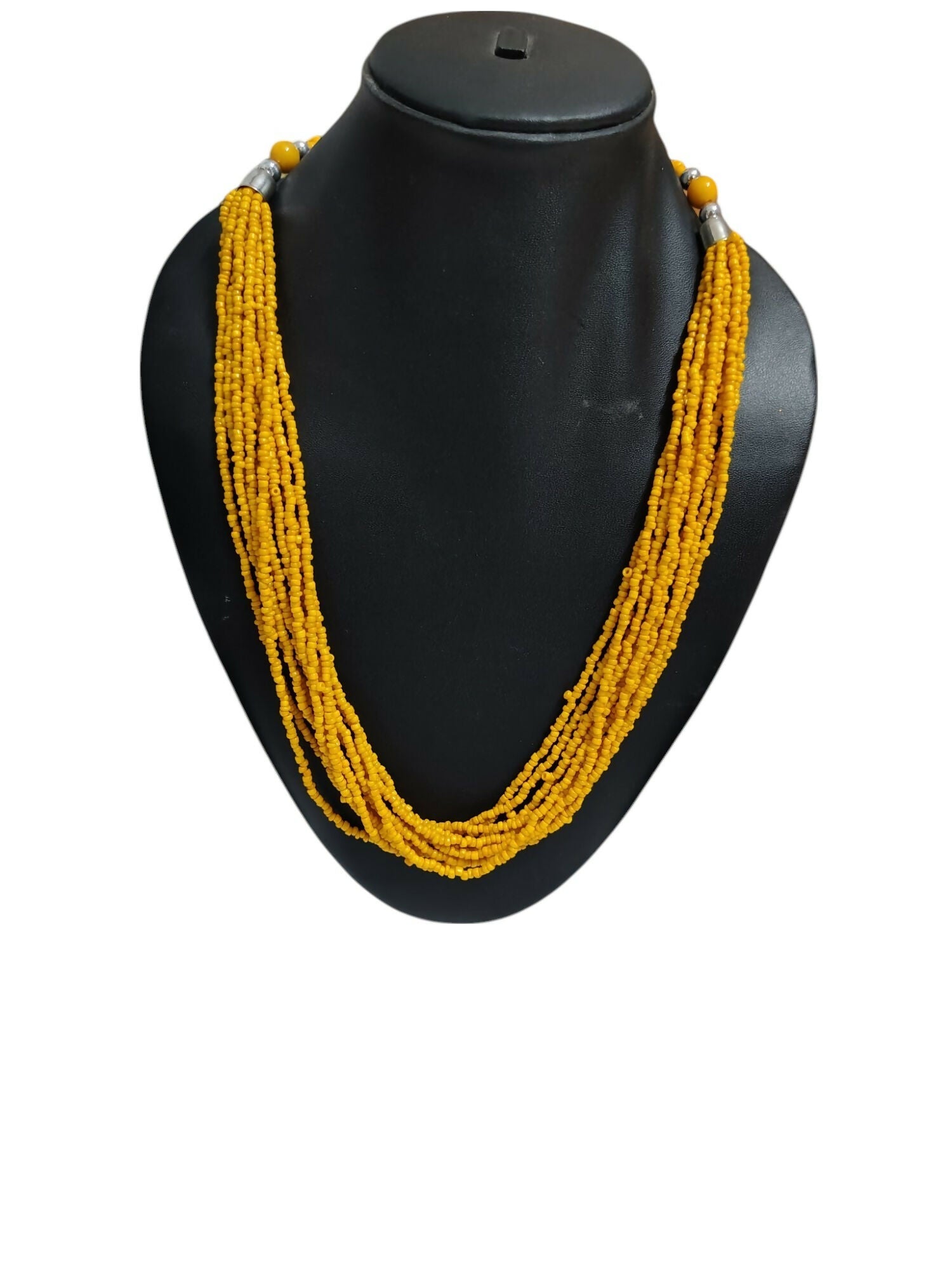 Inhanns Bloom Handmade Beaded Only Necklace - 12 Layers - Yellow Necklace
