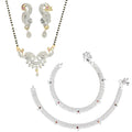AanyaCentric Gold-plated Mangalsutra Pendant Earring Set & Silver Plated Anklet - Distacart