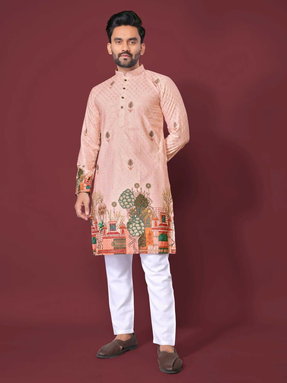 Anaita Light Pink Multicolour Kurta - Distacart