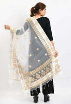 Mominos Fashion Moeza Women Organza Gotta Patti Bridal Dupatta White Dupatta - Distacart
