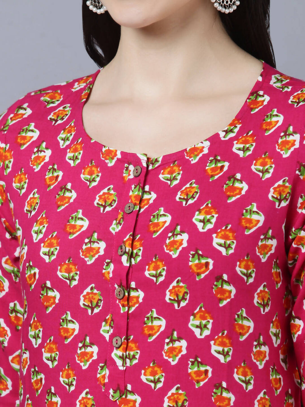 Myshka Women Pink Printed Straight Kurta - Distacart