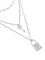 NVR Women's 3 Layered Silver-Plated Minimal Layered Necklace