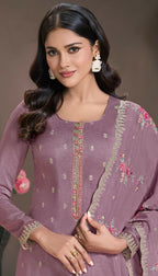 Anaita Purple Silk Embroidered Stitched Salwar Suit - Distacart